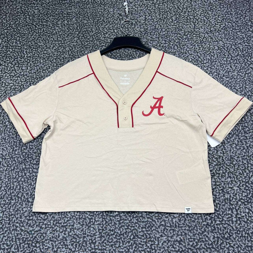 Alabama Crimson Tide Shirt Women Medium Fanatics Short Sleeve Crop Cotton New M